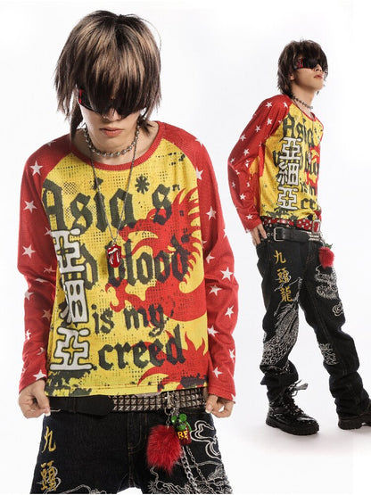 American Flag Skull Long Sleeve【s0000019127】