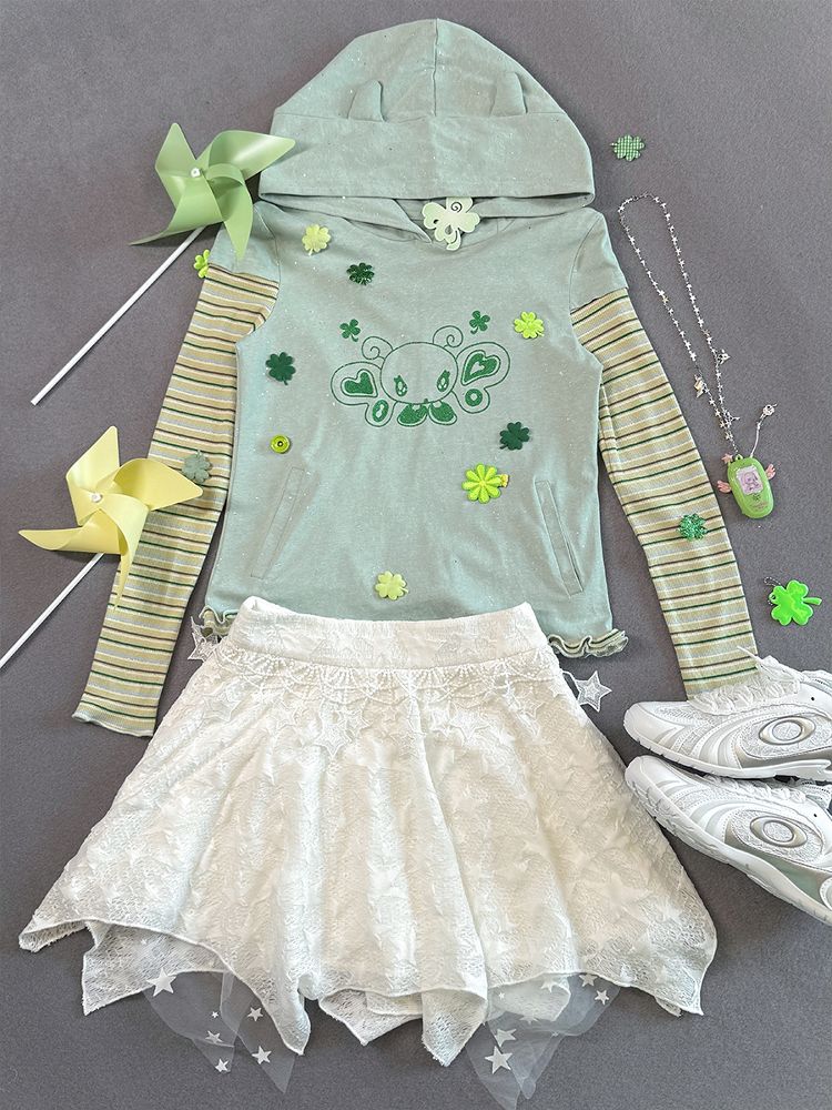 Long Sleeve Hooded Bottom Shirt【s0000012197】