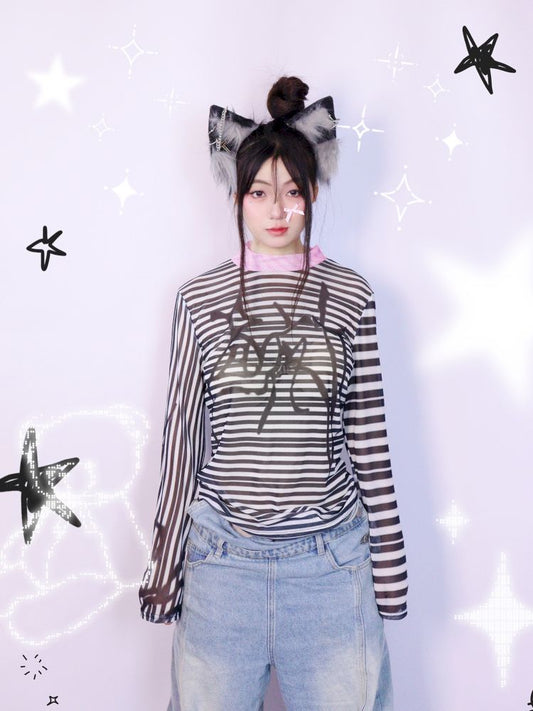 Mesh Breathable Long Sleeve Bottom Shirt【s0000013289】