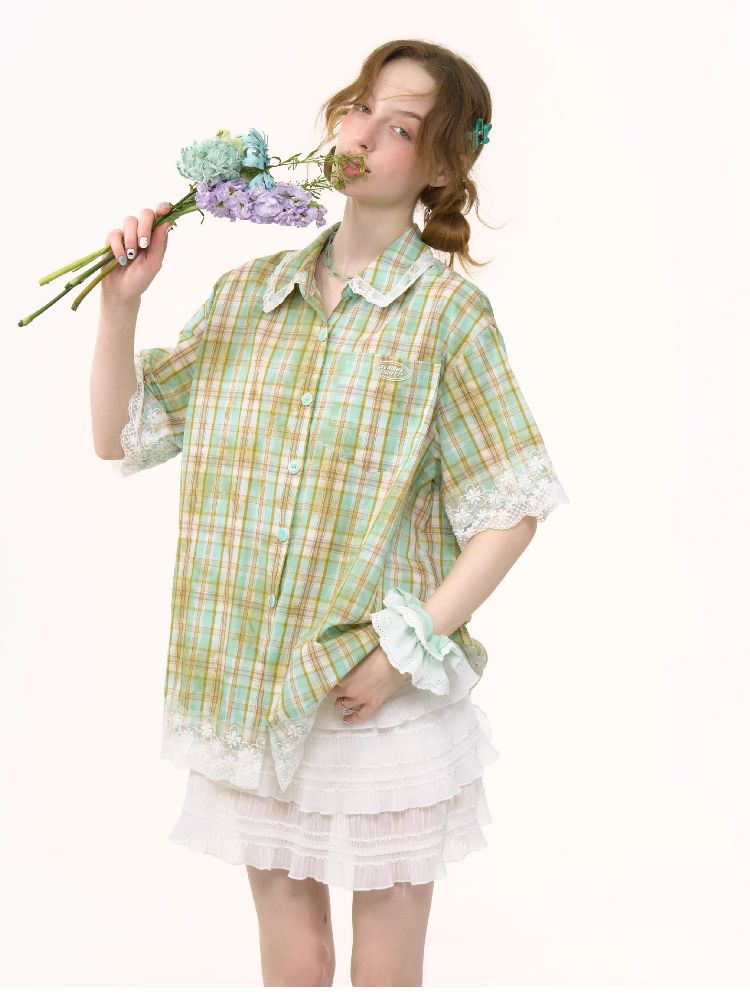 Plaid Short Sleeve Shirt【s0000012257】