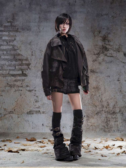 Oversized Fleece-Lined Flight Jacket【s0000014483】