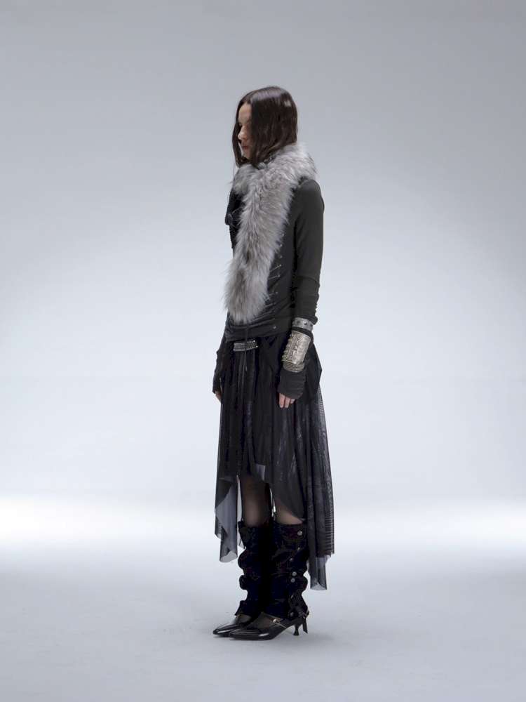 Mysterious Castle Print Mesh Skirt【s0000014716】