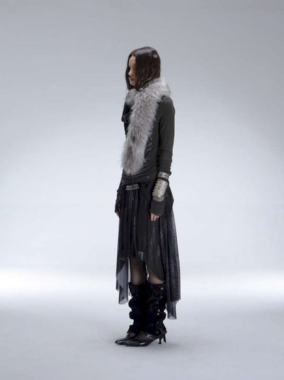 Mysterious Castle Print Mesh Skirt【s0000014716】