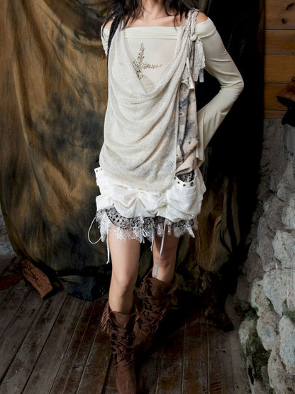 Slim-Fit Off-Shoulder Long-Sleeve T-Shirt【s0000013895】