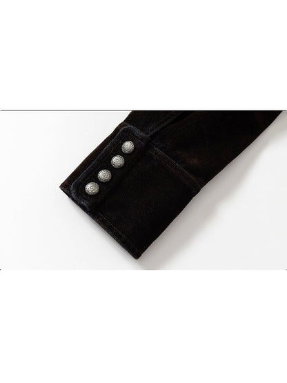 Napoleonic Matte Velvet Belt Jacket【s0000018551】