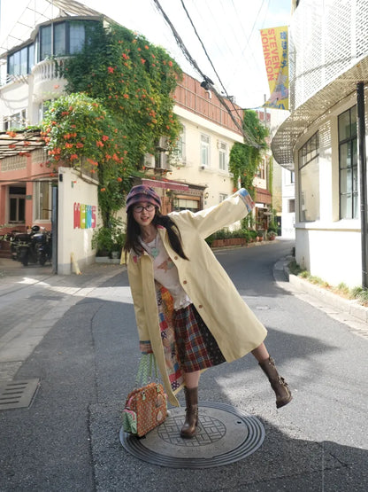 Color-Blocked Oversized Trench Coat【s0000014168】