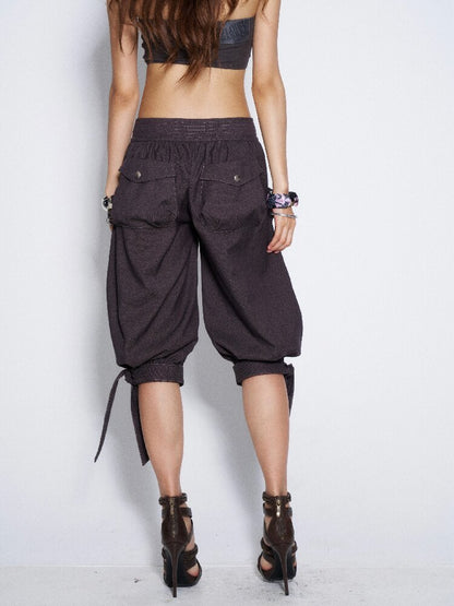 Suit Fabric Lace Up Crop Bloomer【s0000016682】