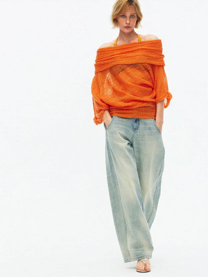 One Shoulder Cut Out Cable Knit【s0000015930】