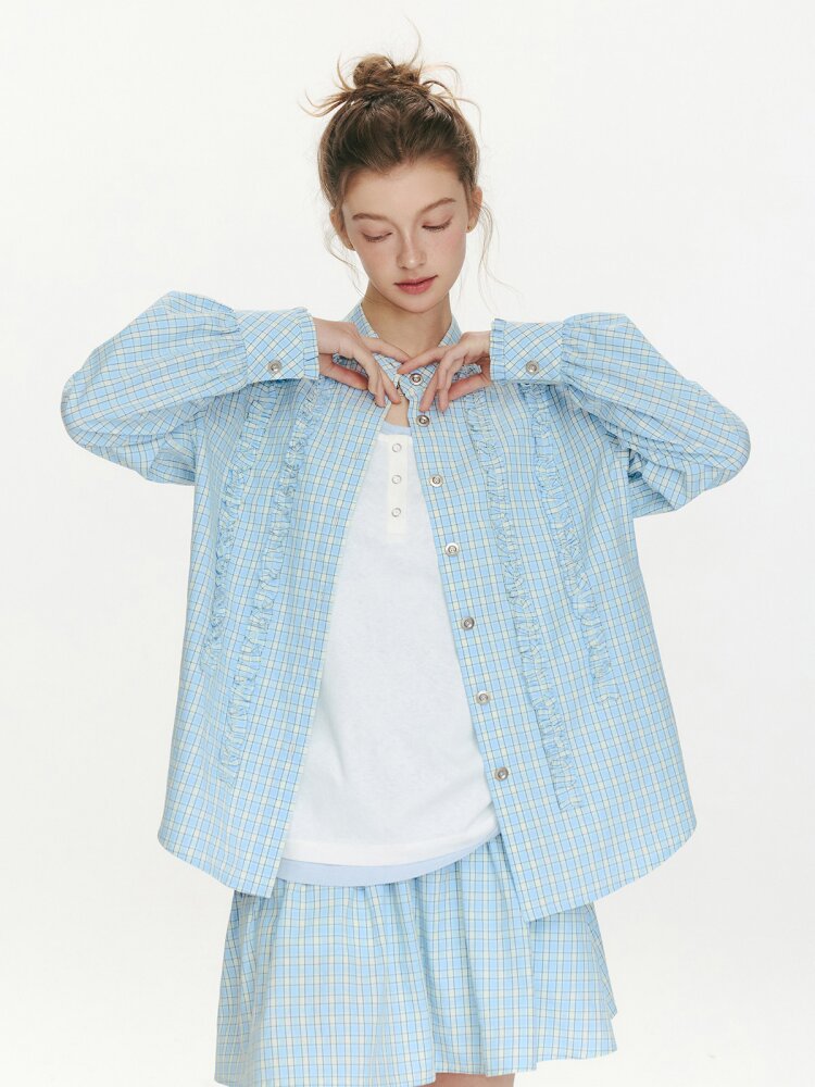 Knitted Track Fungus Edge Shirt【s0000015665】