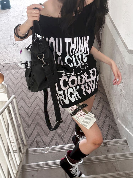 Stretchy Letter Wrap T-Shirt Dress【s0000008509】