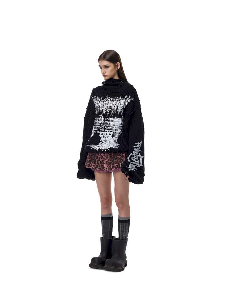 Structure Patchwork Hooded Sweater【s0000015120】