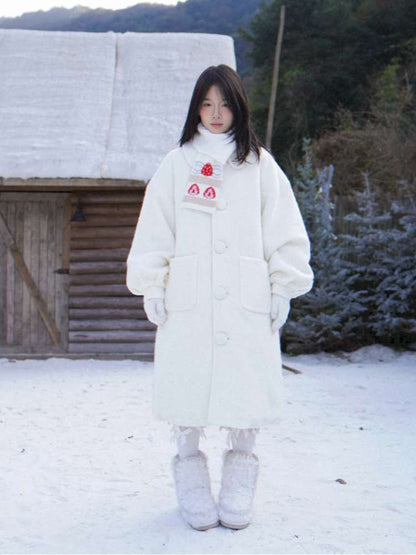 Strawberry Cake Jacquard Knit Scarf【s0000014943】