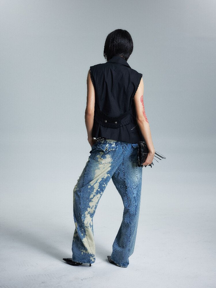 Lace Collar Court Cargo Vest Jacket【s0000017000】