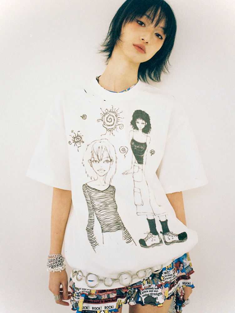 Printed Short Sleeve T-Shirt【s0000012426】