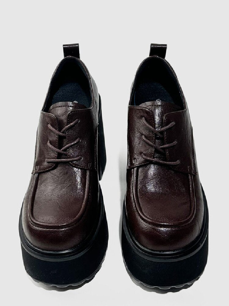 Y2K Thick Soled Punk Leather Shoes【s0000015717】