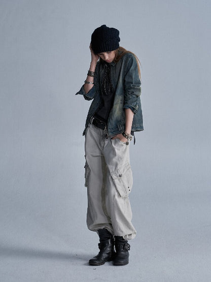 Brushed Tie Floral Denim Jacket【s0000018472】