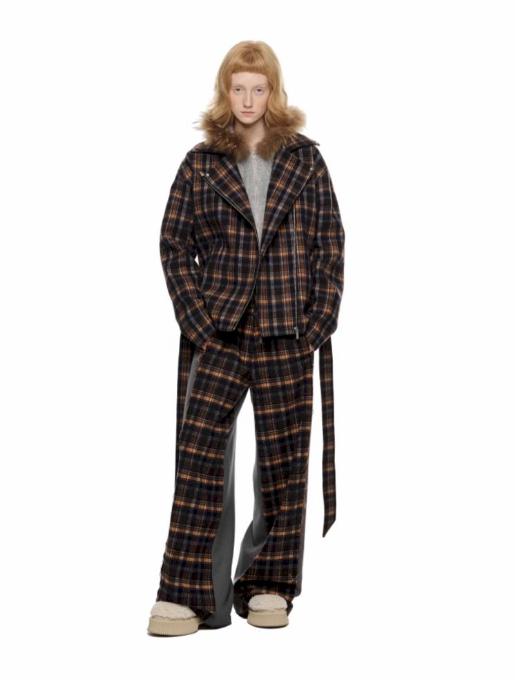 Plaid Tweed Biker Suit [S0000010641]