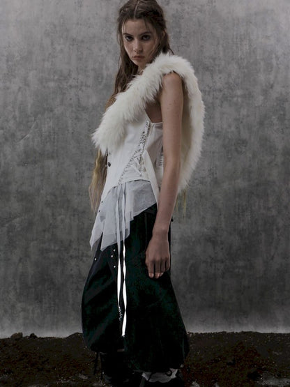 Fur Collar Pirate Sleeveless Vest【s0000013909】