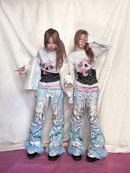 Dream Memory Island Polka Dot Slim Top【s0000011952】