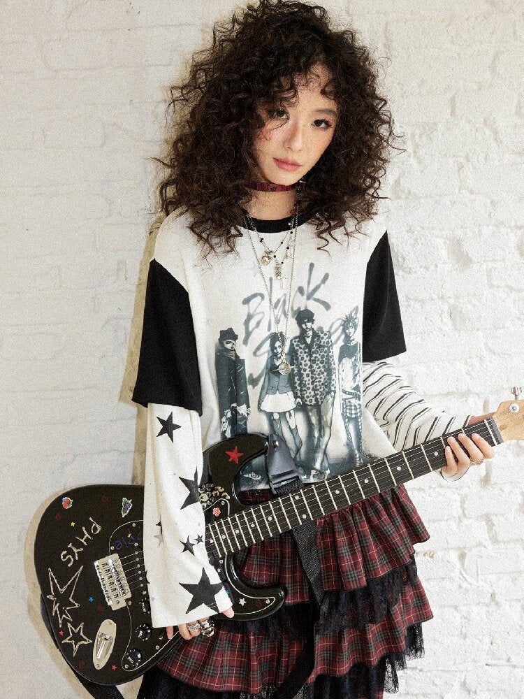 Loose Slub Cotton Printed T-Shirt【s0000017897】
