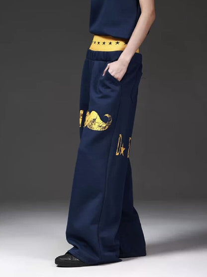 Mustache Waist Silhouette Sweatpants【s0000018272】