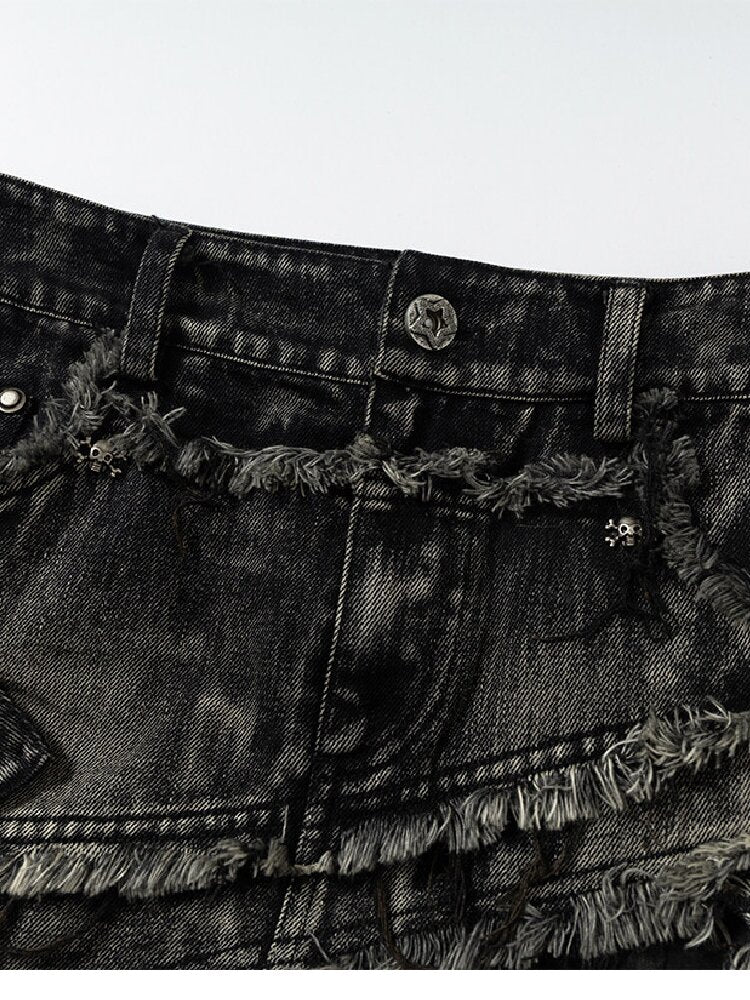 Washed Heavy Work Denim Skirt【s0000017232】
