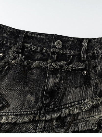 Washed Heavy Work Denim Skirt【s0000017232】