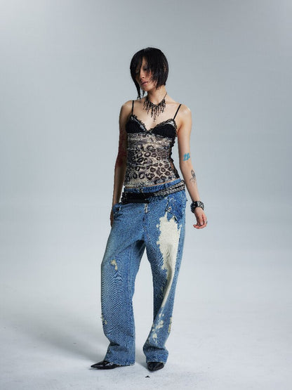 Leopard Print Mesh Stretch Camisole【s0000017004】