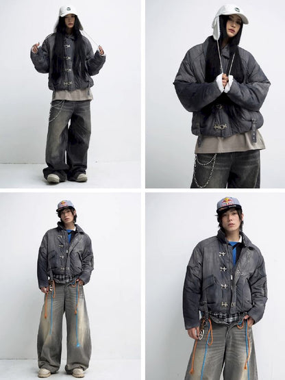 Airplane Button Short Cotton Jacket【s0000011347】