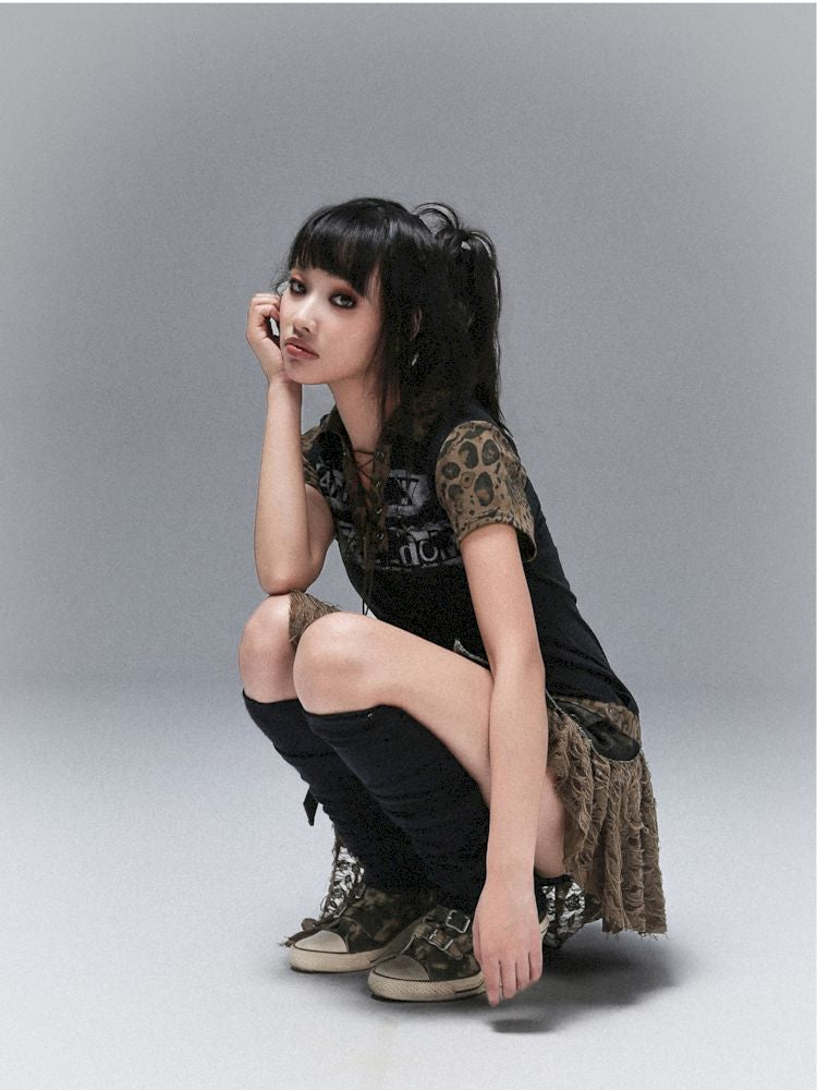 POLO NECK COLLISION COLOR SLEEVE TOP [S0000008468]