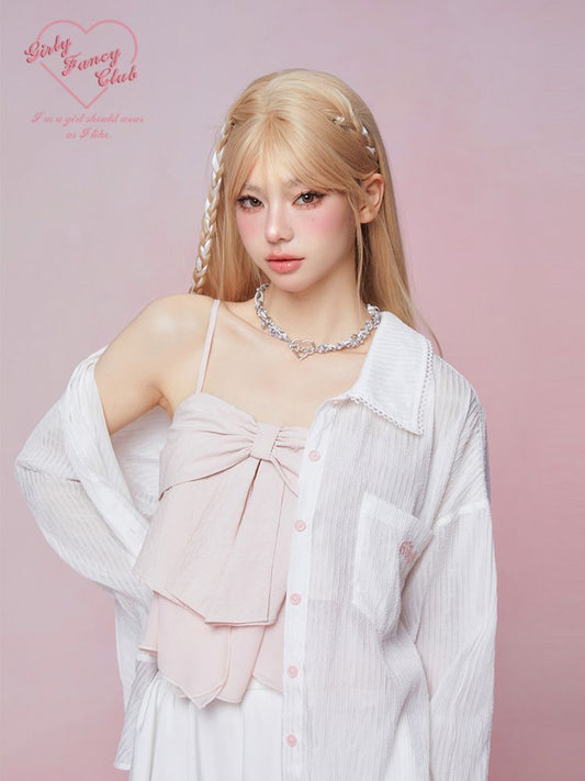 Flare long-sleeved loose shirt【s0000007865】