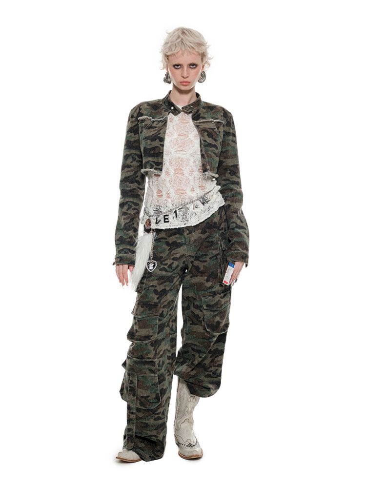 Camouflage Short biker jacket【s0000009872】