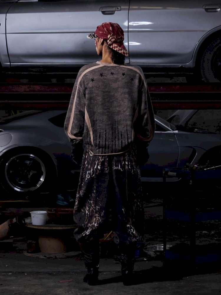 Digital Leopard Print Twill Jeans【s0000015181】