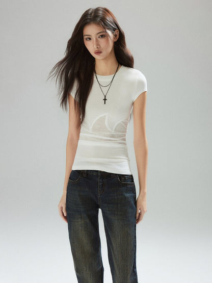 Two-Color Panelled Lyocell Top【s0000015596】