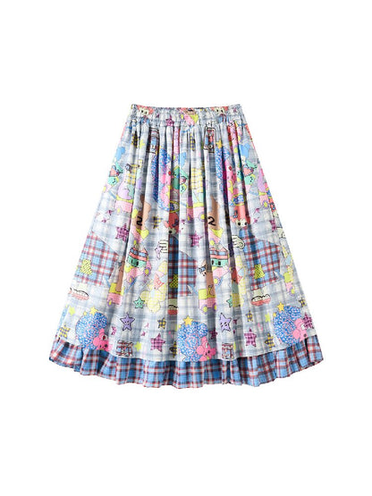 Plaid Ruffled High Waisted Skirt【s0000018369】