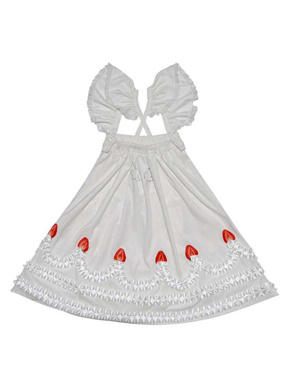 Strawberry Print Two-piece Skirt Dress【s0000014936】