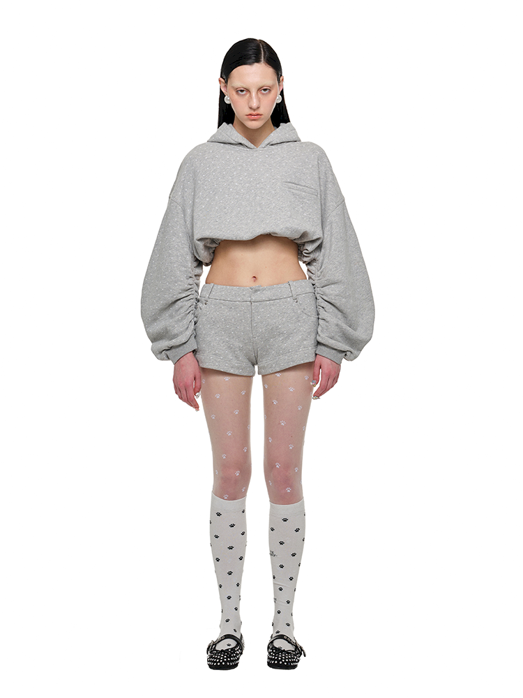 Cat Ears Short Heavyweight Hooded Sweatshirt【s0000011584】