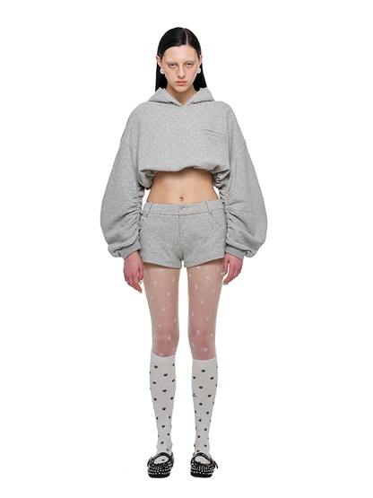 Cat Ears Short Heavyweight Hooded Sweatshirt【s0000011584】