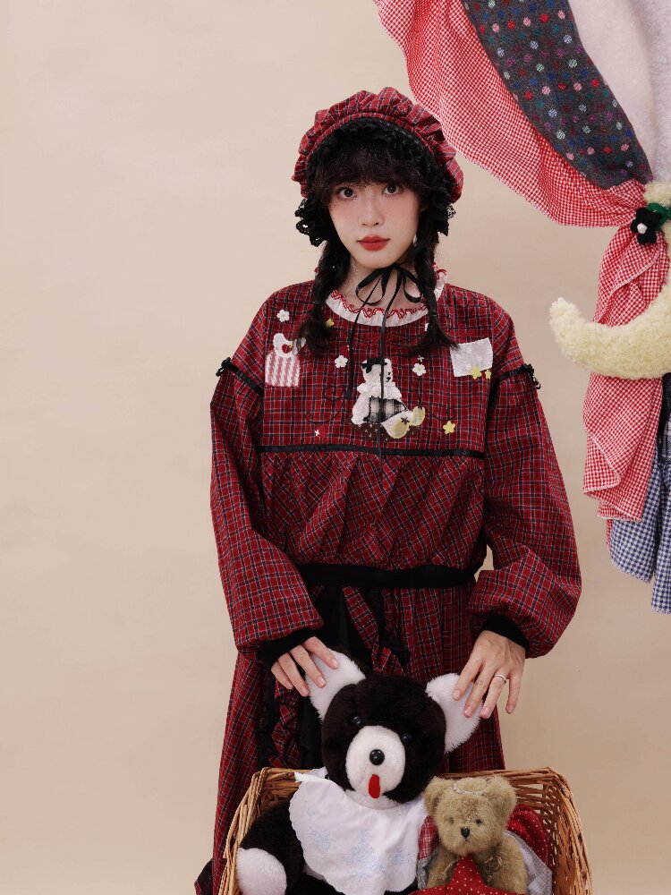 Plaid Doll Style BB Hat【s0000019290】