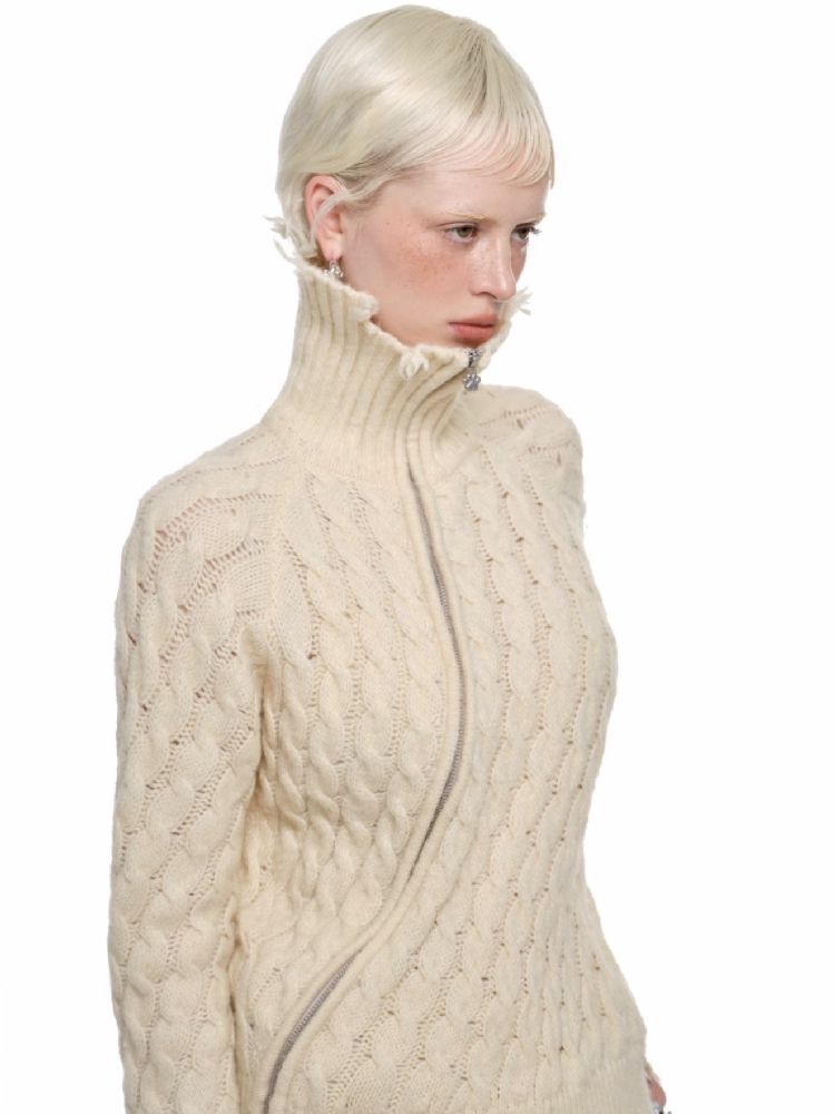 Slant Placket Knit Cardigan【s0000011576】