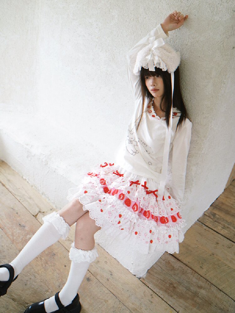 Lace Collar Long Sleeve Top【s0000018536】