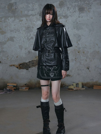 Vintage Belt Cavalry Cape Jacket【s0000018520】