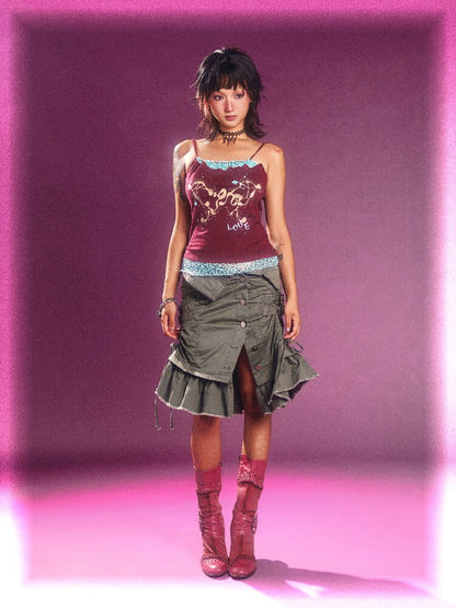 Waste Fabric Ruffle Embroidered Skirt【s0000016858】