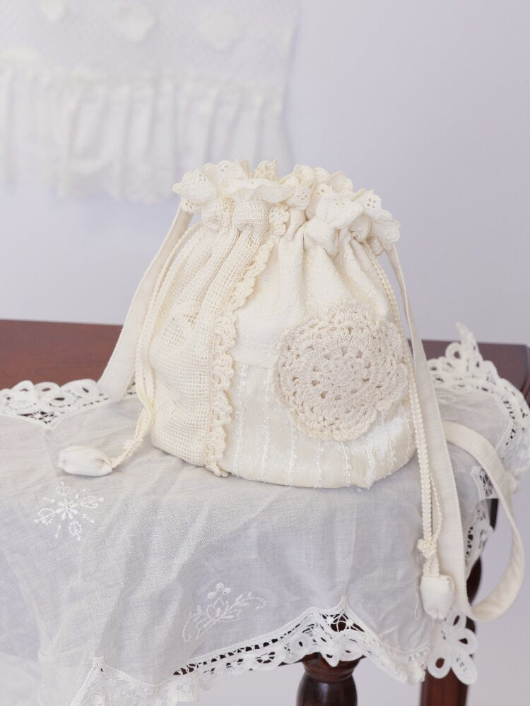 Crochet Patchwork Drawstring Bag【s0000016506】