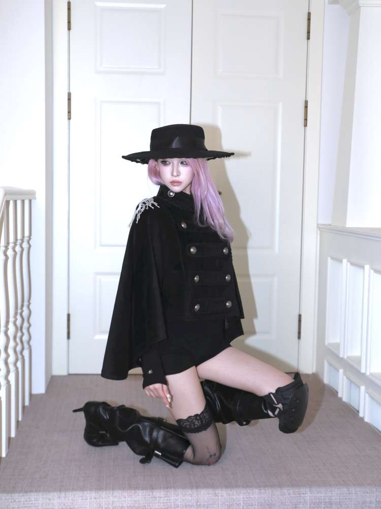 Detachable Fringed Buckle Cape【s0000015420】
