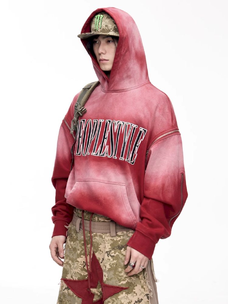 Washed Embroidered Hooded Sweatshirt【s0000011357】