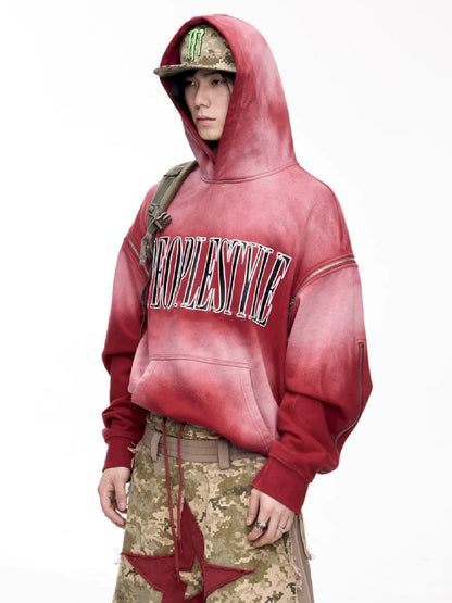 Washed Embroidered Hooded Sweatshirt【s0000011357】