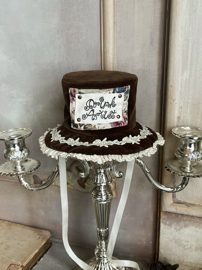 Brown Velvet Top Hat Tie【s0000015617】