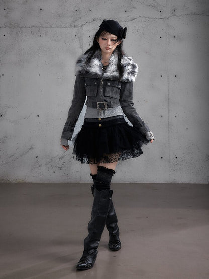 Vintage Layered Mesh Puffy Skirt【s0000019151】