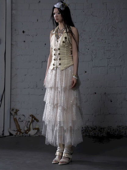 Multi-Layered Mesh Cake Skirt【s0000012789】